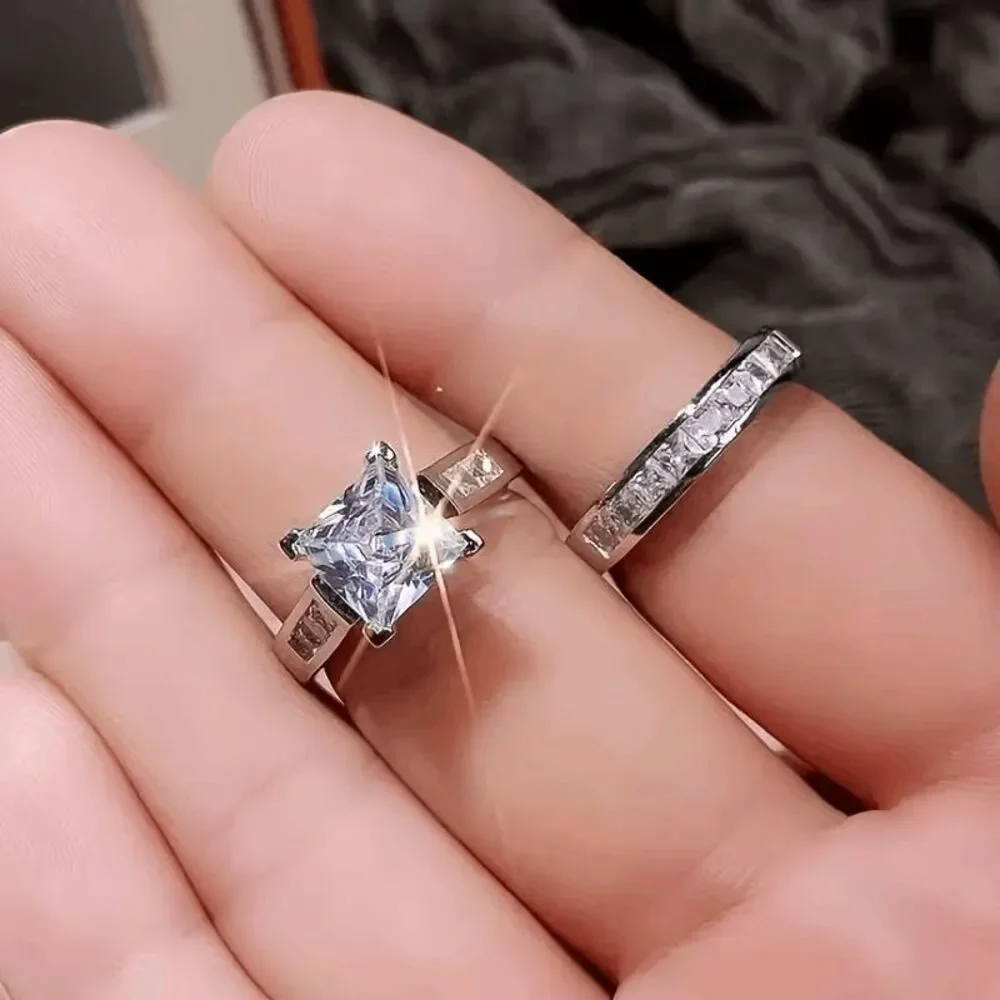 Diamond Engagement Wedding Ring Set